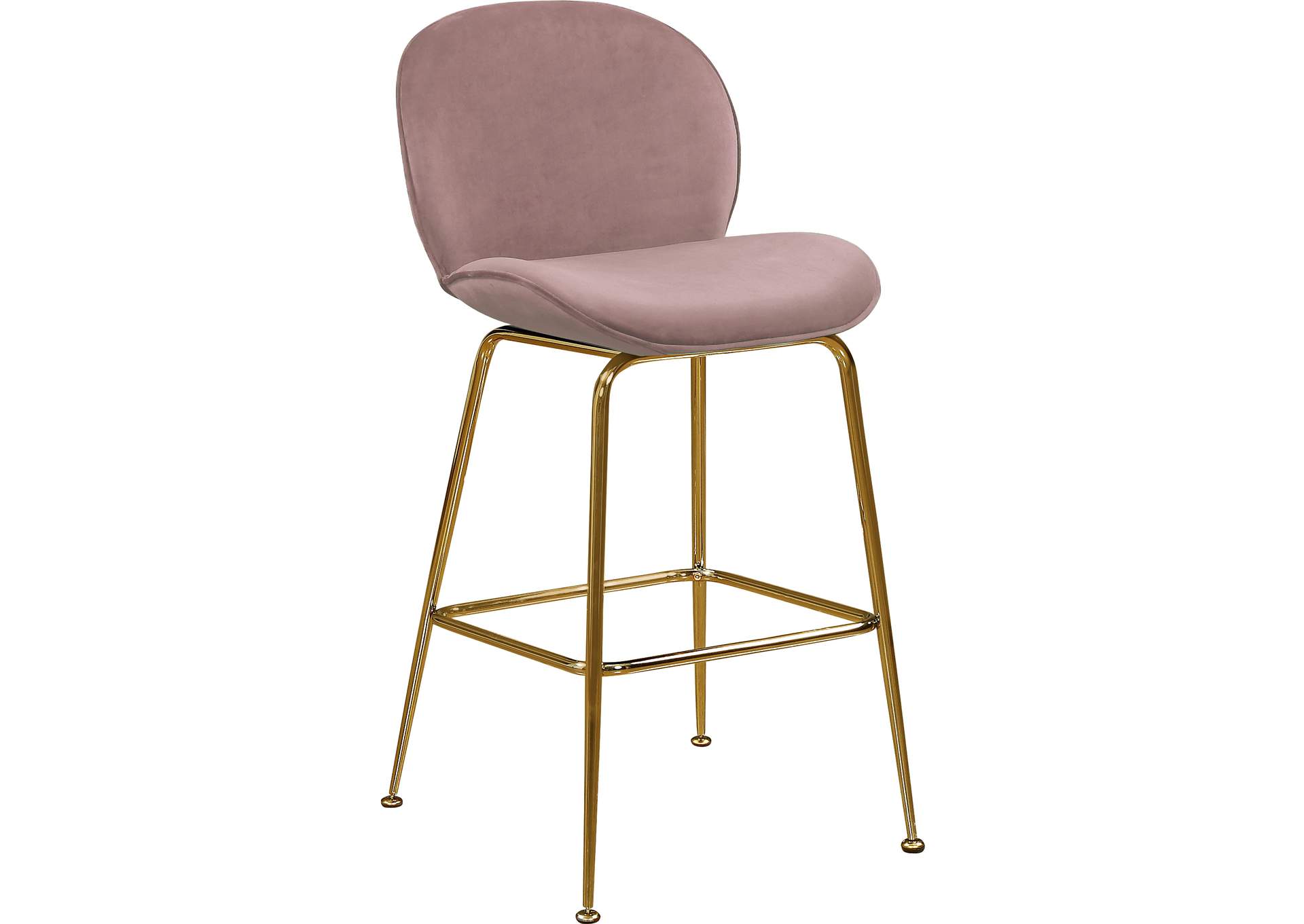 Paris Pink Velvet Stool Set of 2,Meridian Furniture