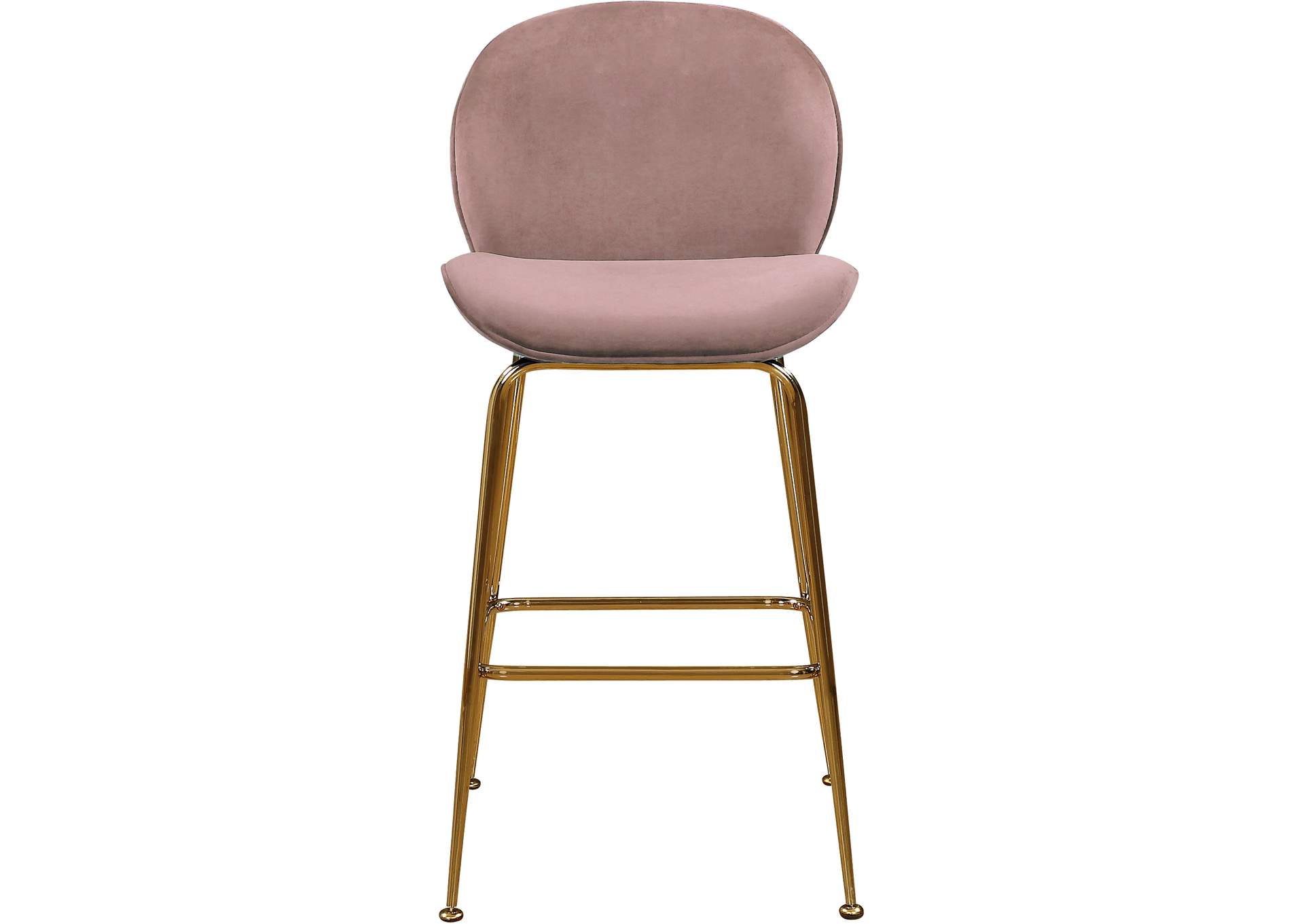 Paris Pink Velvet Stool Set of 2,Meridian Furniture