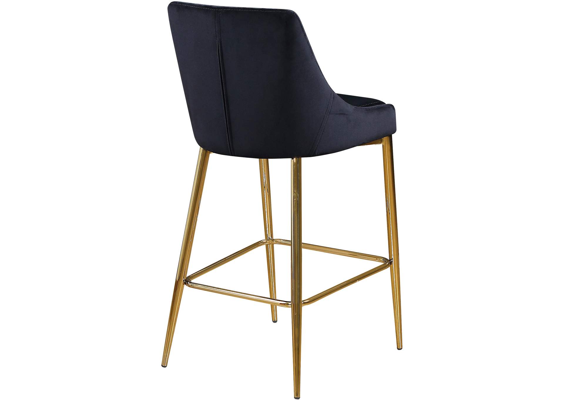 Karina Black Velvet Stool Set of 2,Meridian Furniture