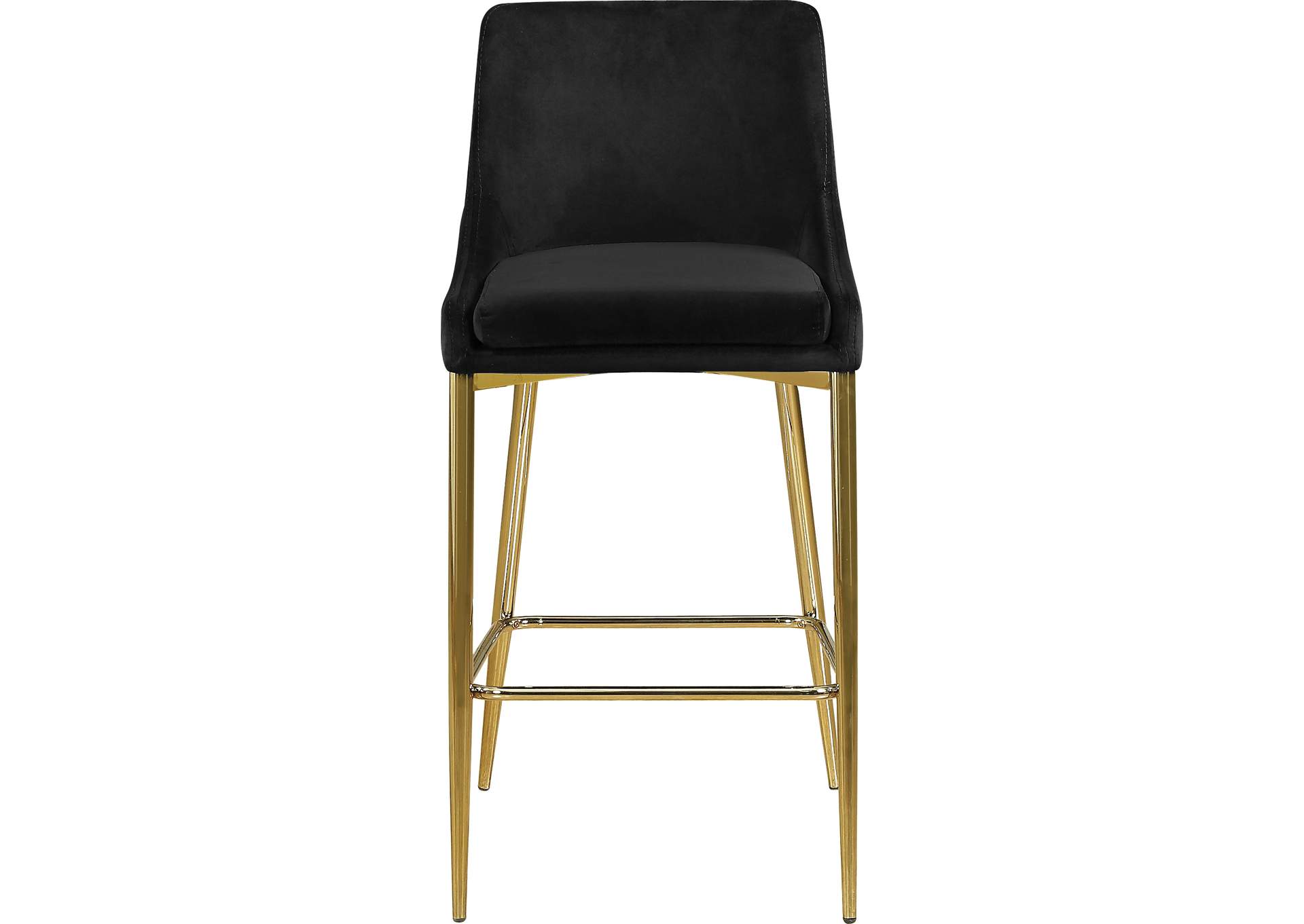 Karina Black Velvet Stool Set of 2,Meridian Furniture