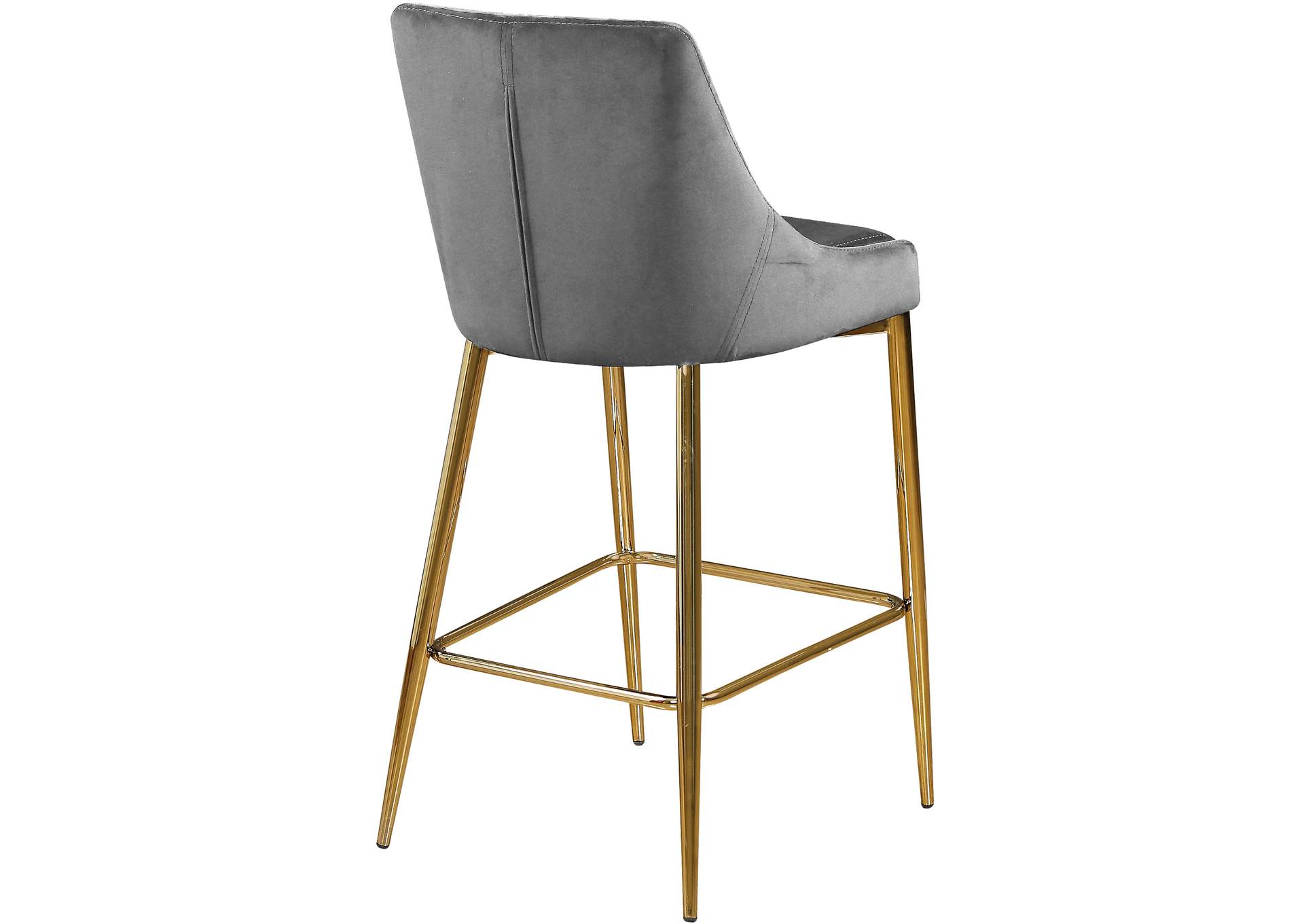 Karina Grey Velvet Stool Set of 2,Meridian Furniture