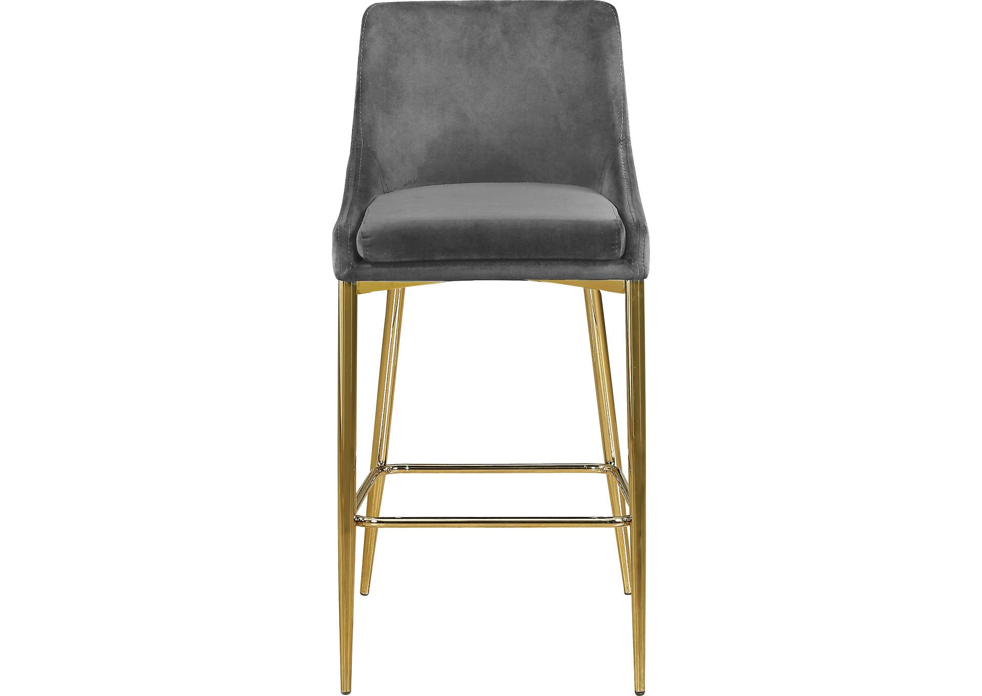 Karina Grey Velvet Stool Set of 2,Meridian Furniture