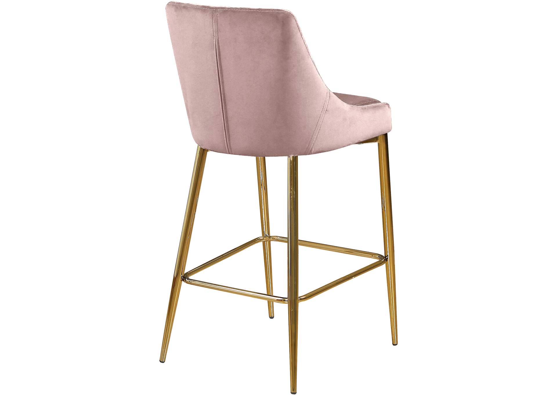 Karina Pink Velvet Stool Set of 2,Meridian Furniture