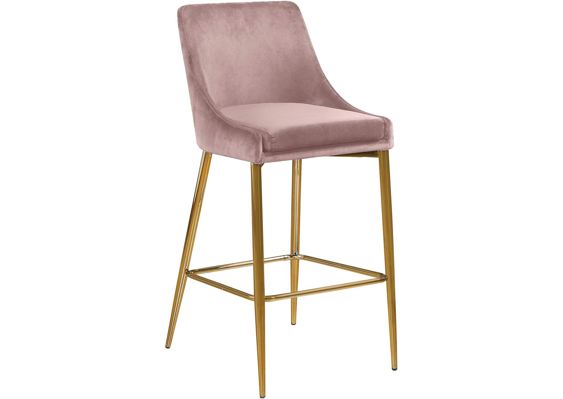 Karina Pink Velvet Stool Set of 2,Meridian Furniture