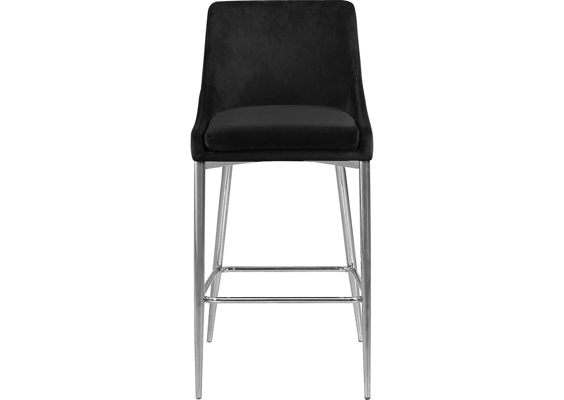 Karina Black Velvet Stool Set of 2,Meridian Furniture