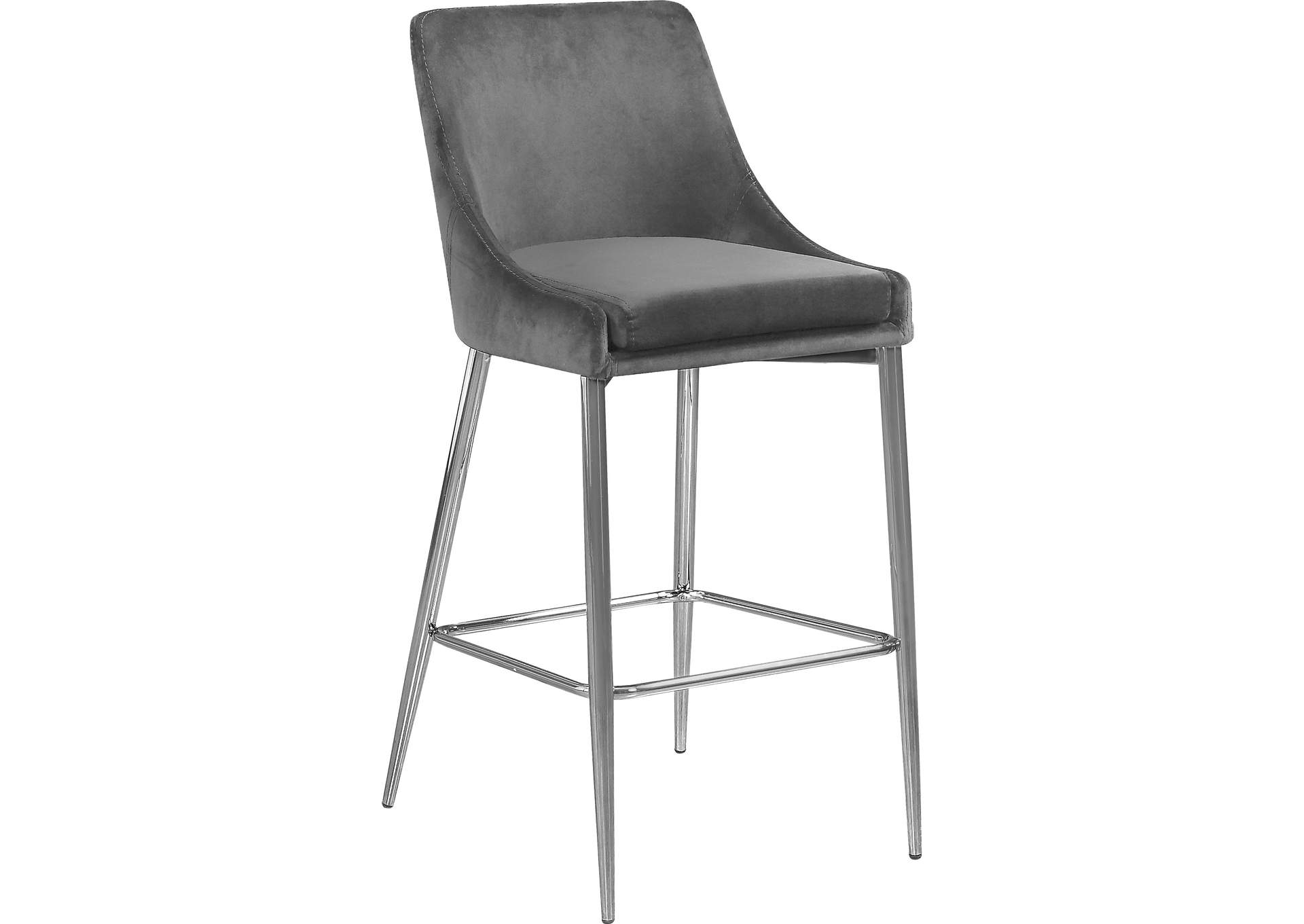 Karina Grey Velvet Stool Set of 2,Meridian Furniture