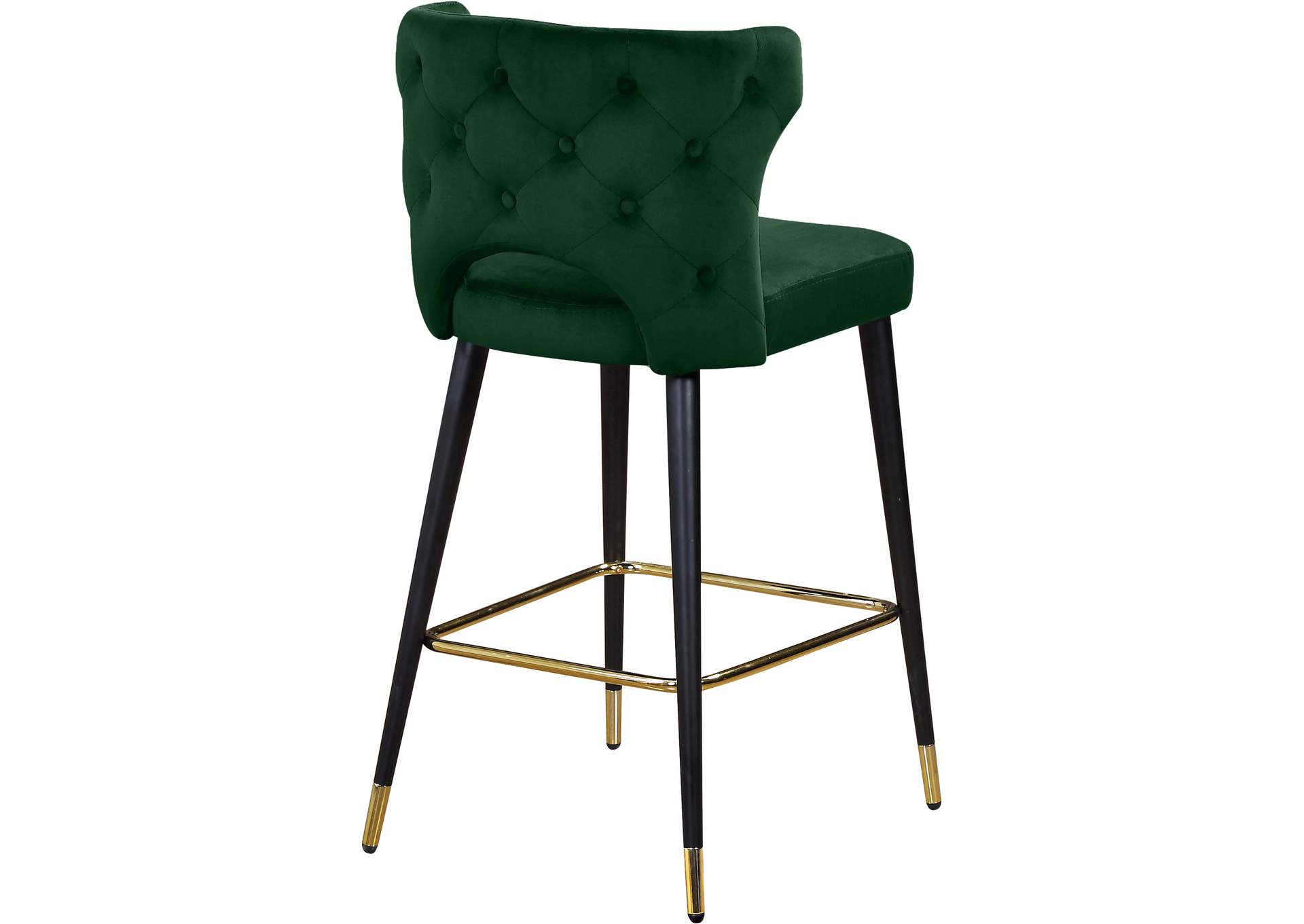 Kelly Green Velvet Stool Set of 2,Meridian Furniture