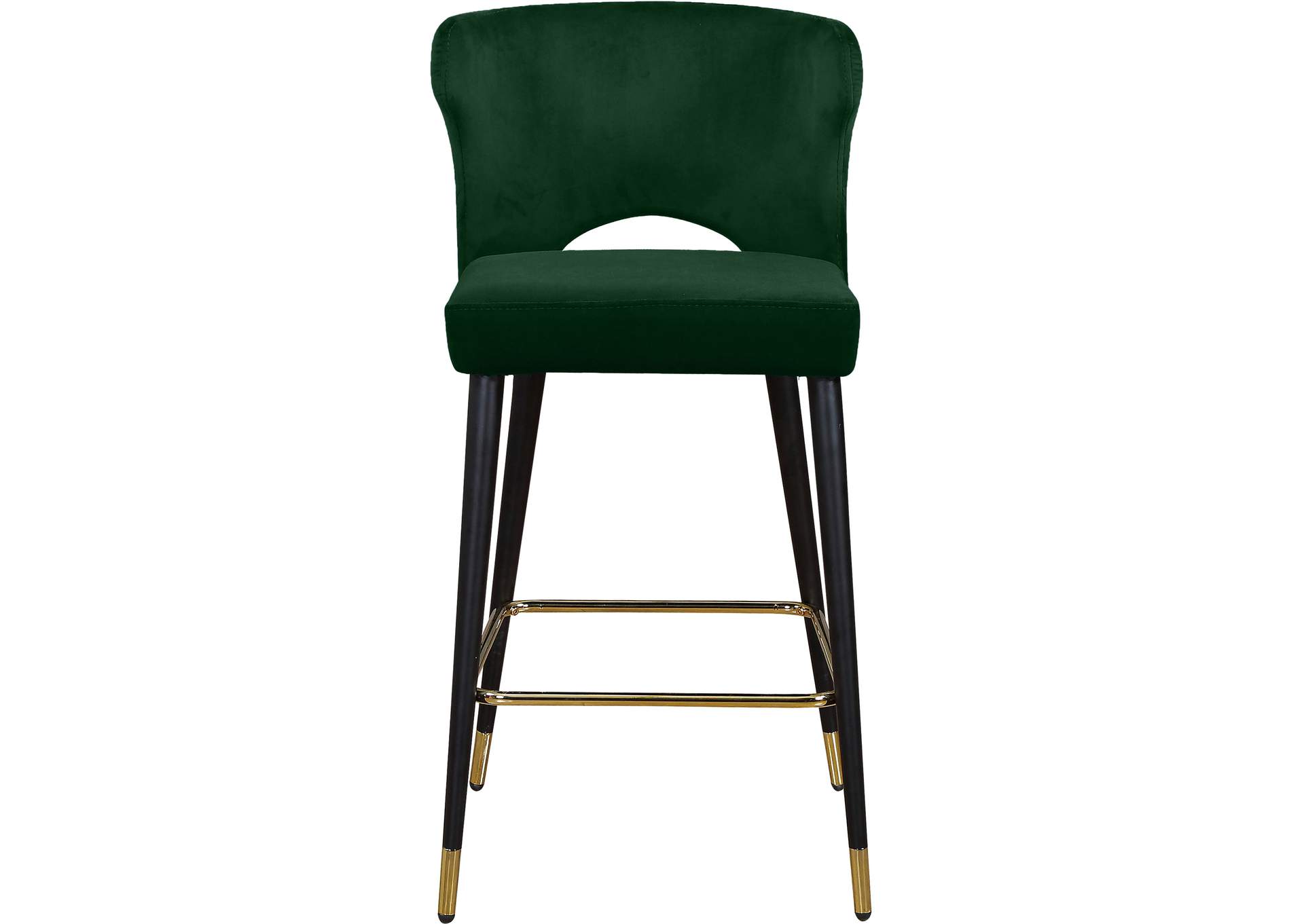 Kelly Green Velvet Stool Set of 2,Meridian Furniture