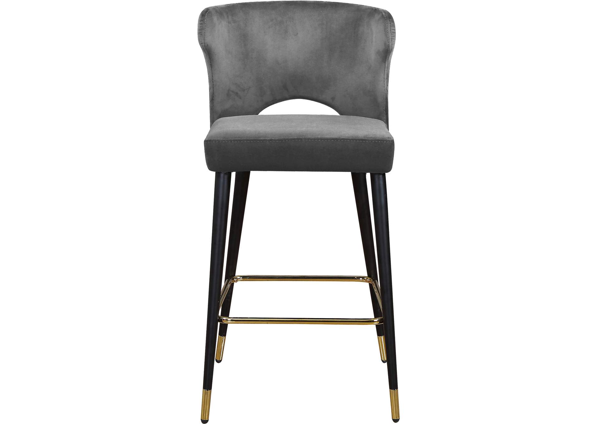 Kelly Grey Velvet Stool Set of 2,Meridian Furniture