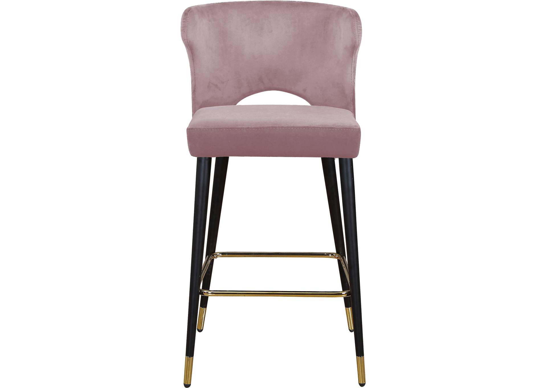 Kelly Pink Velvet Stool Set of 2,Meridian Furniture