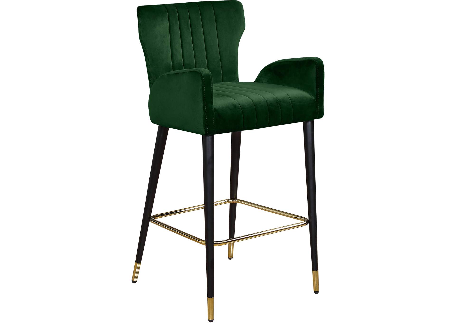 Luxe Green Velvet Stool Set of 2,Meridian Furniture