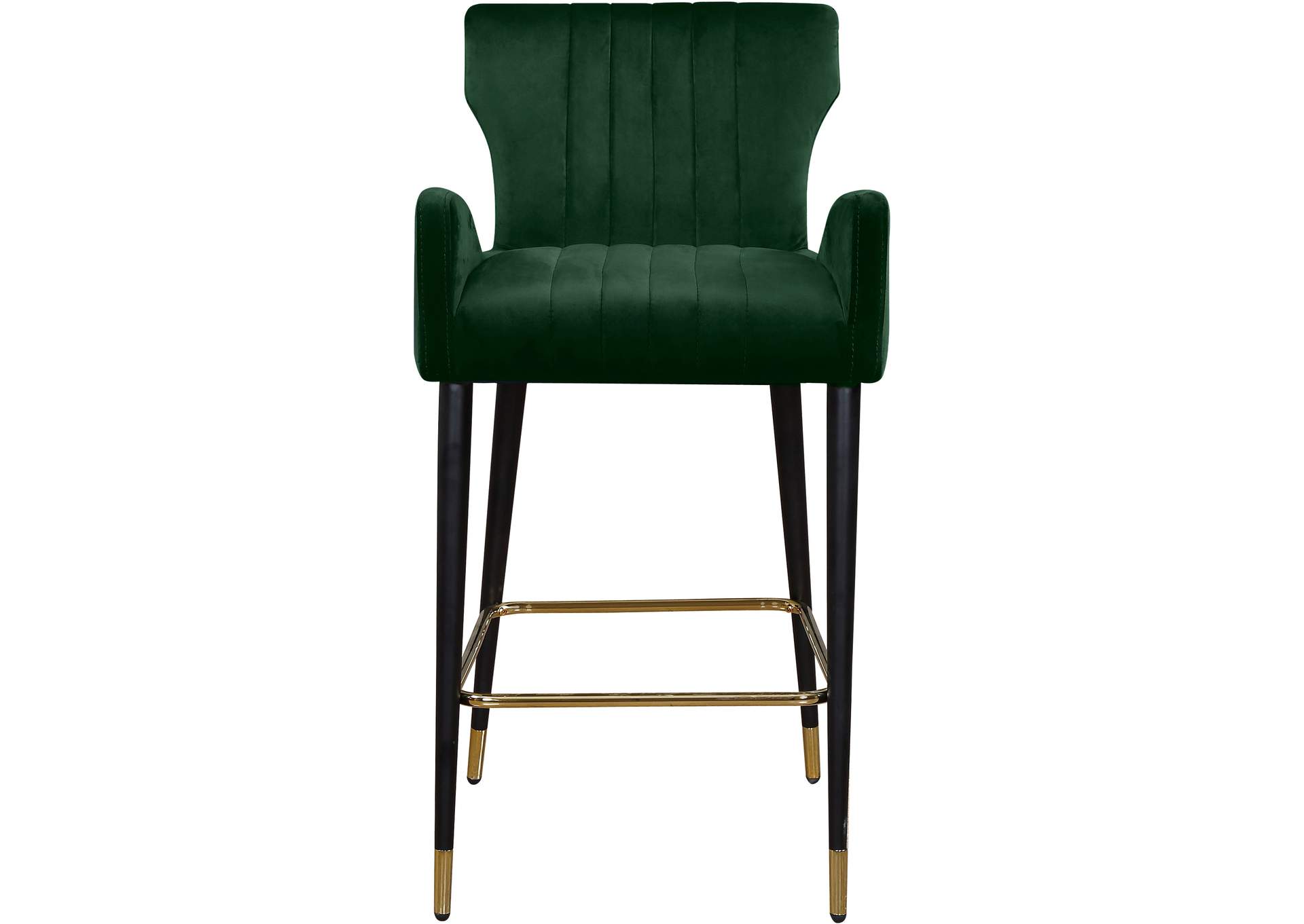 Luxe Green Velvet Stool Set of 2,Meridian Furniture