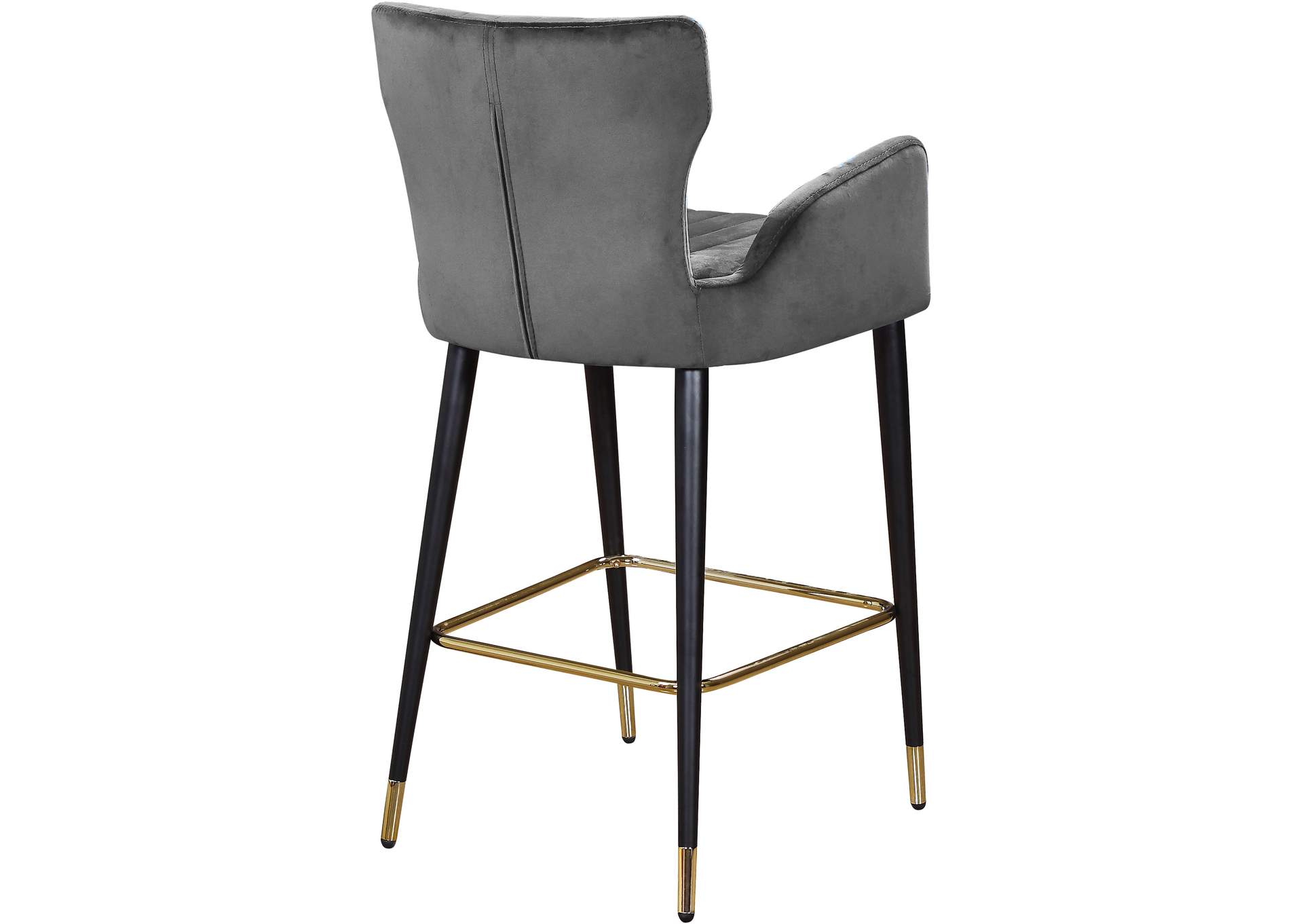 Luxe Grey Velvet Stool Set of 2,Meridian Furniture