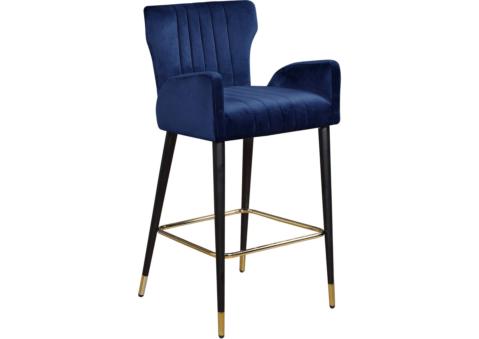 Luxe Navy Velvet Stool Set of 2,Meridian Furniture