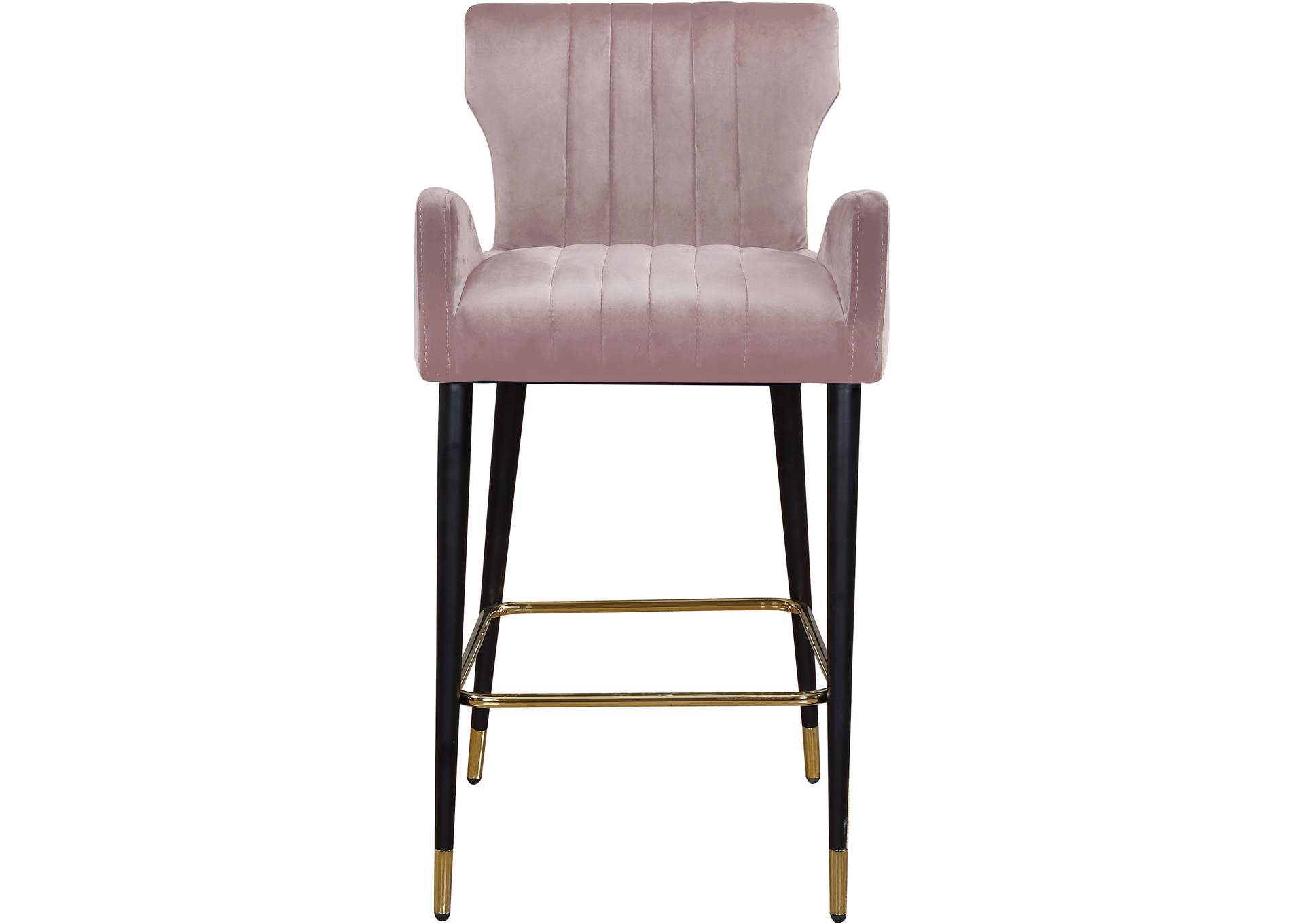 Luxe Pink Velvet Stool Set of 2,Meridian Furniture