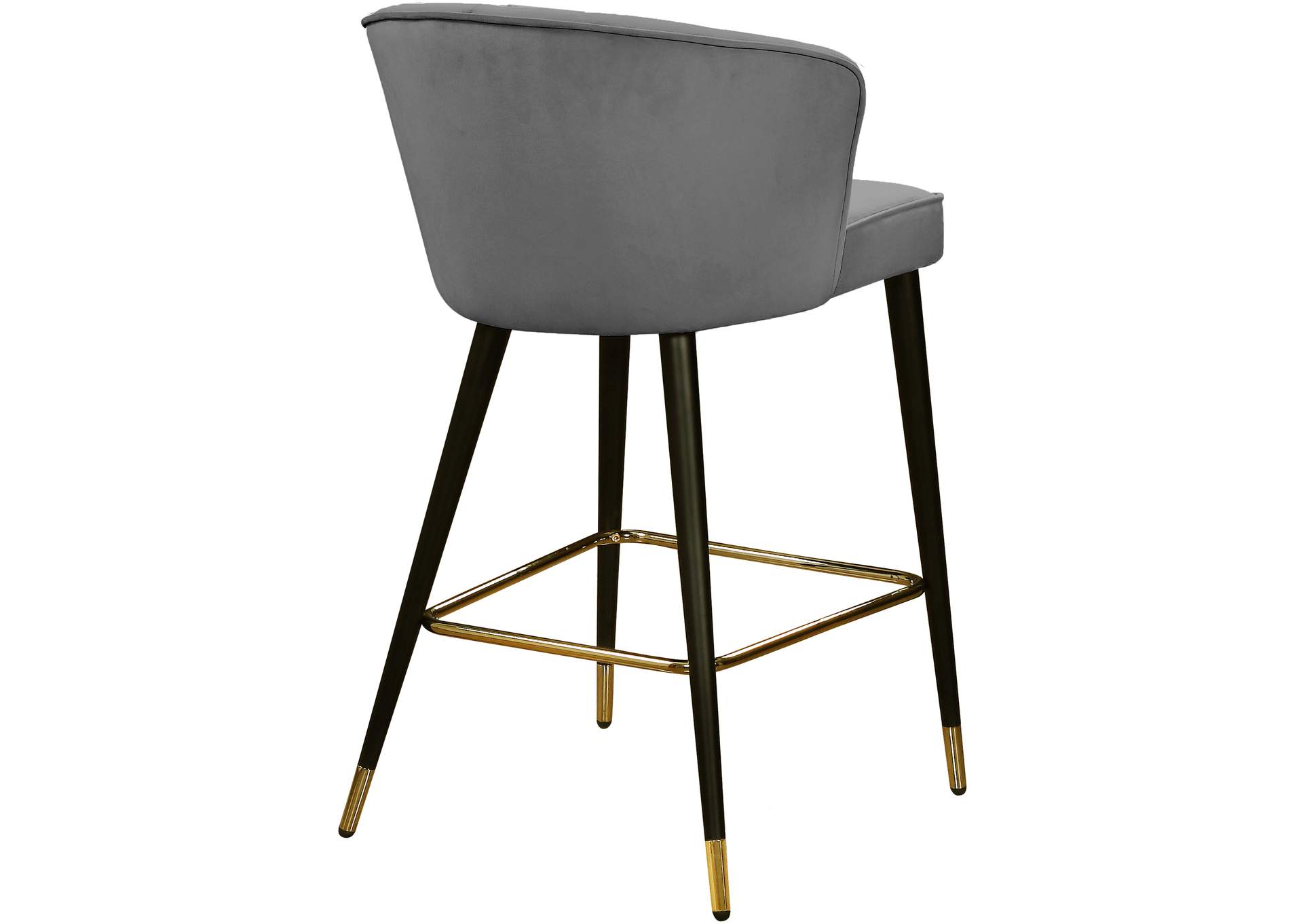 Cassie Grey Velvet Stool Set of 2,Meridian Furniture