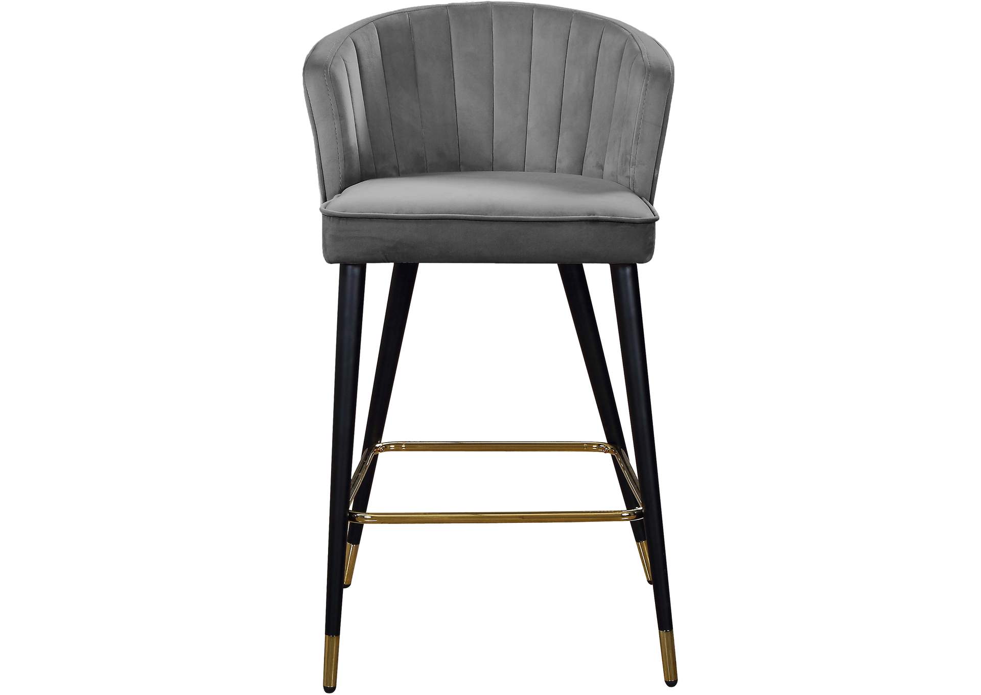 Cassie Grey Velvet Stool Set of 2,Meridian Furniture