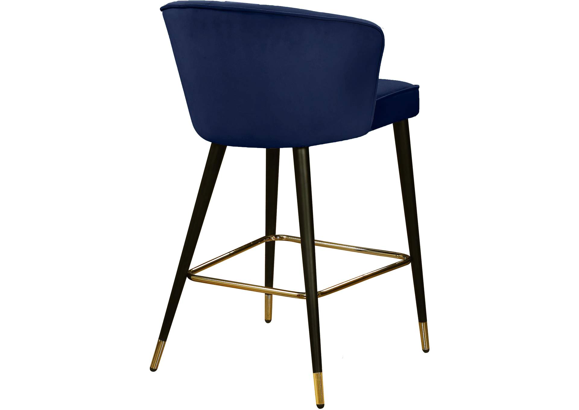 Cassie Navy Velvet Stool Set of 2,Meridian Furniture