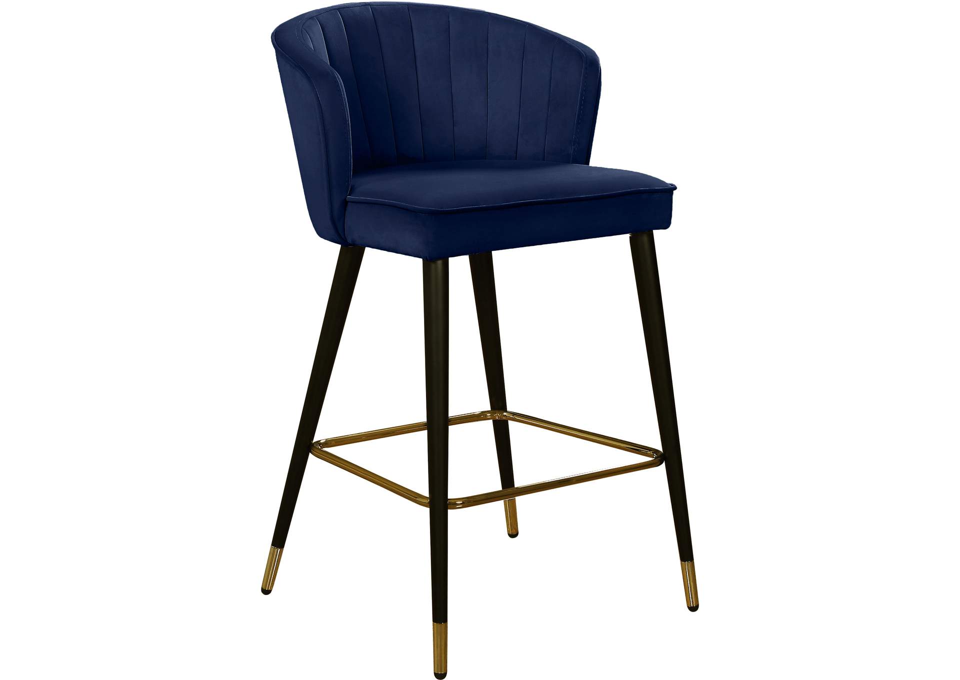 Cassie Navy Velvet Stool Set of 2,Meridian Furniture