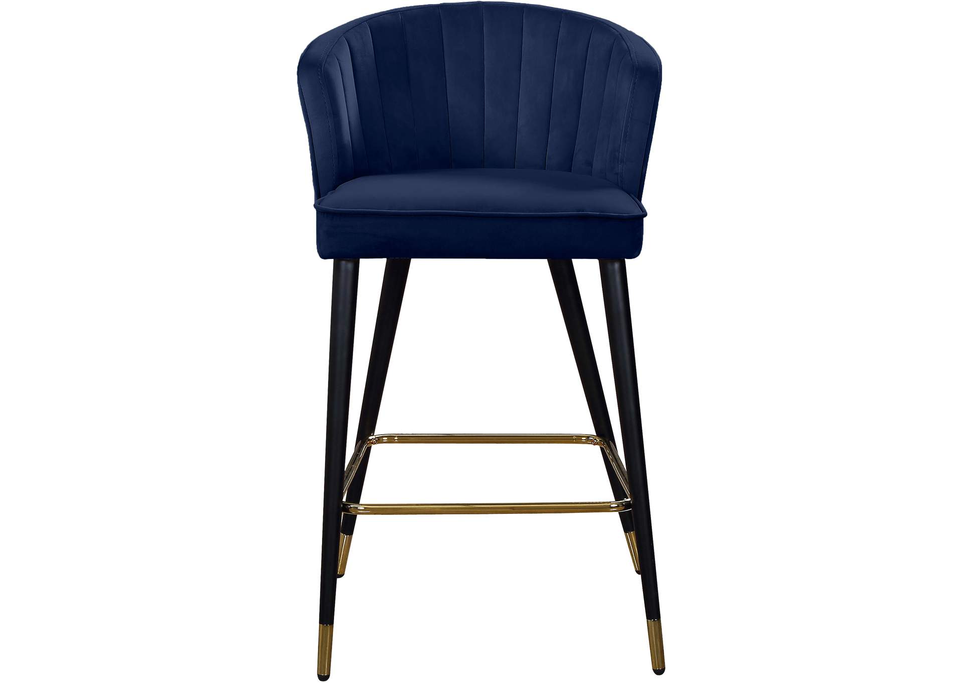 Cassie Navy Velvet Stool Set of 2,Meridian Furniture