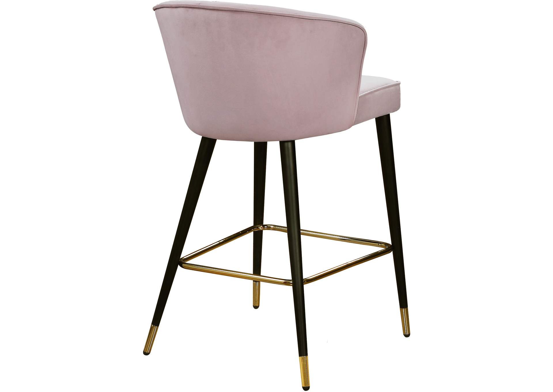 Cassie Pink Velvet Stool Set of 2,Meridian Furniture