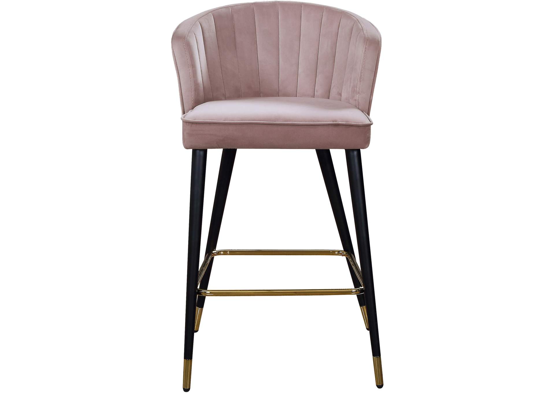 Cassie Pink Velvet Stool Set of 2,Meridian Furniture