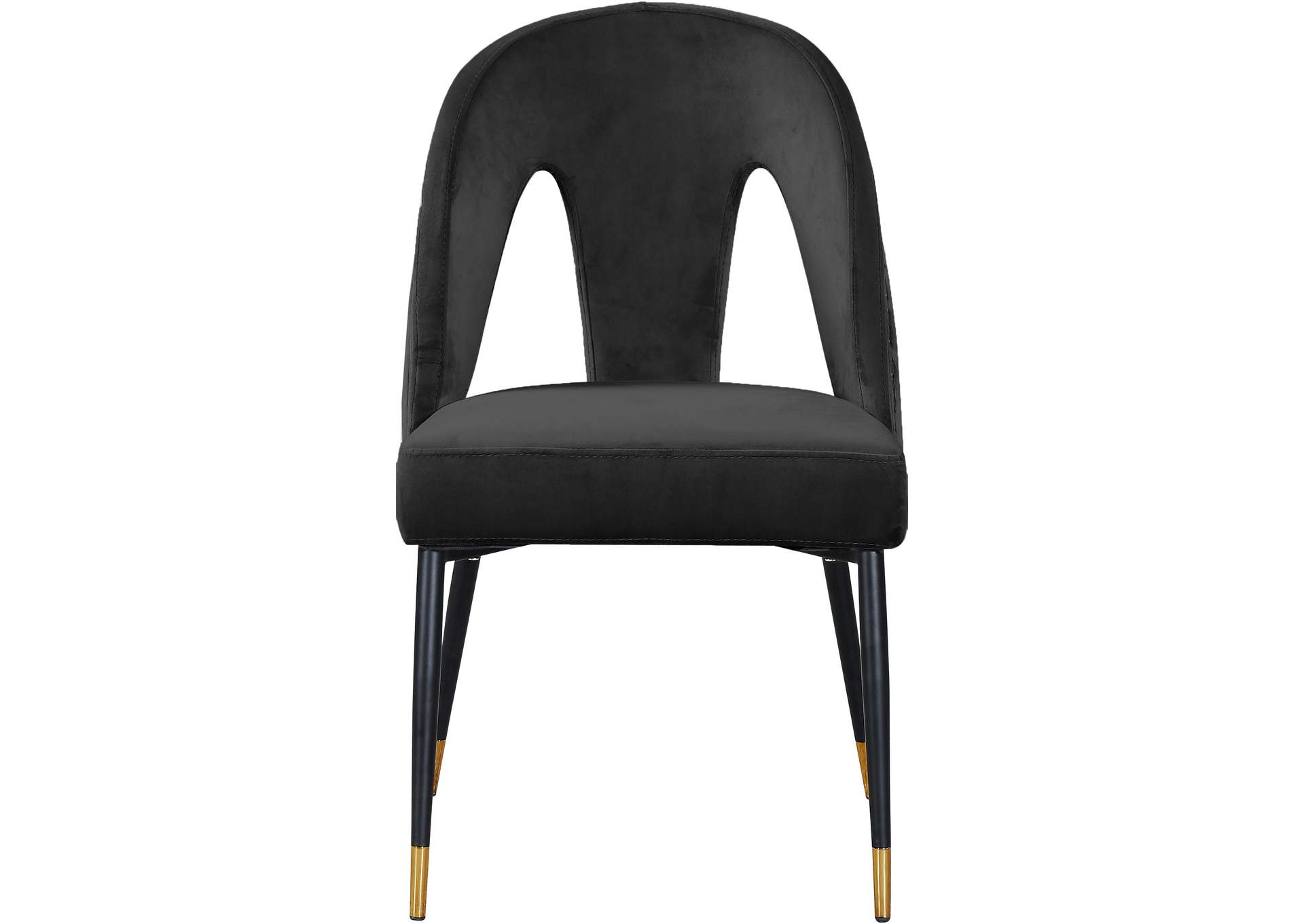 Akoya Black Velvet Dining Chair Set of 2,Meridian Furniture