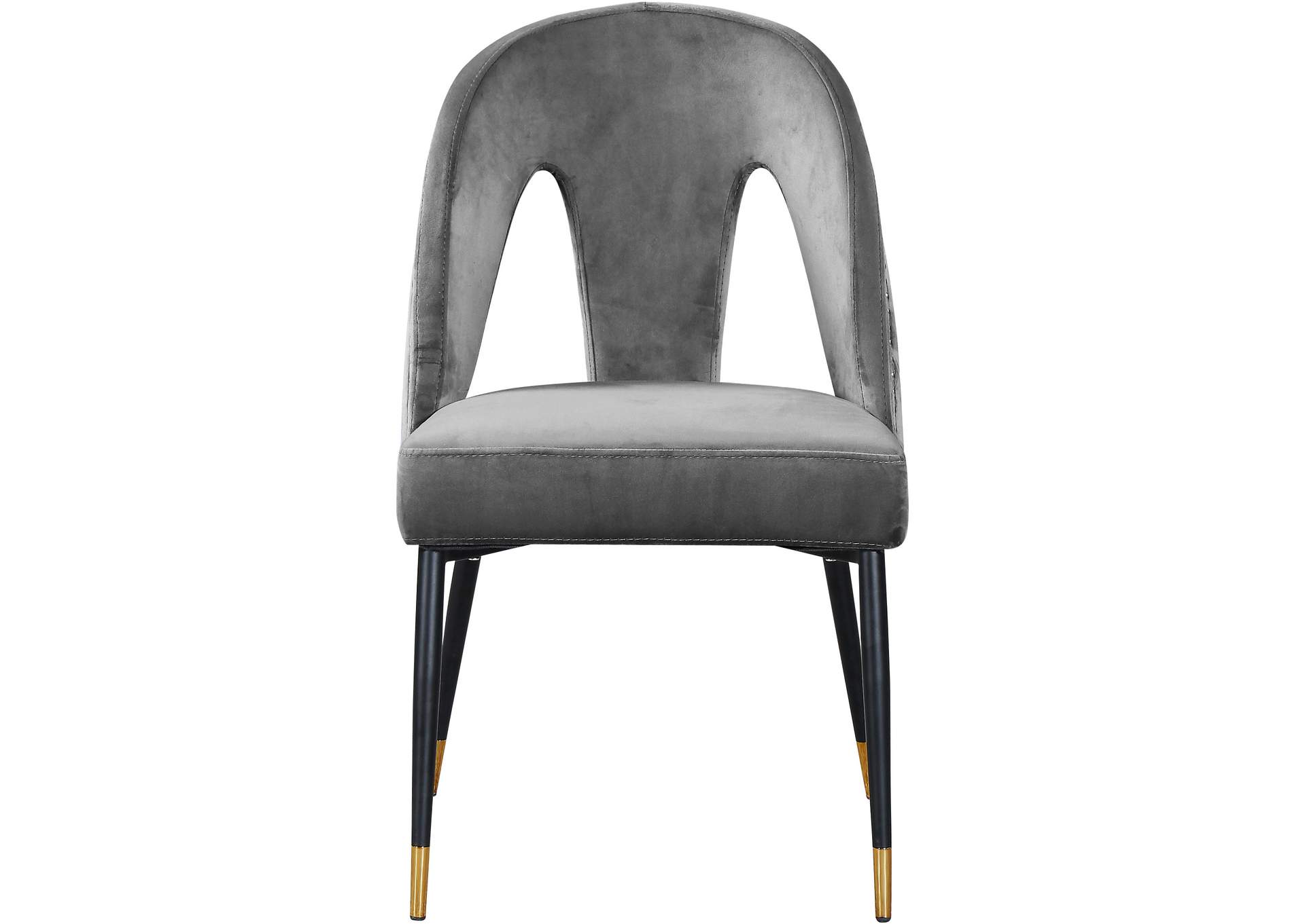 Akoya Grey Velvet Dining Chair Set of 2,Meridian Furniture