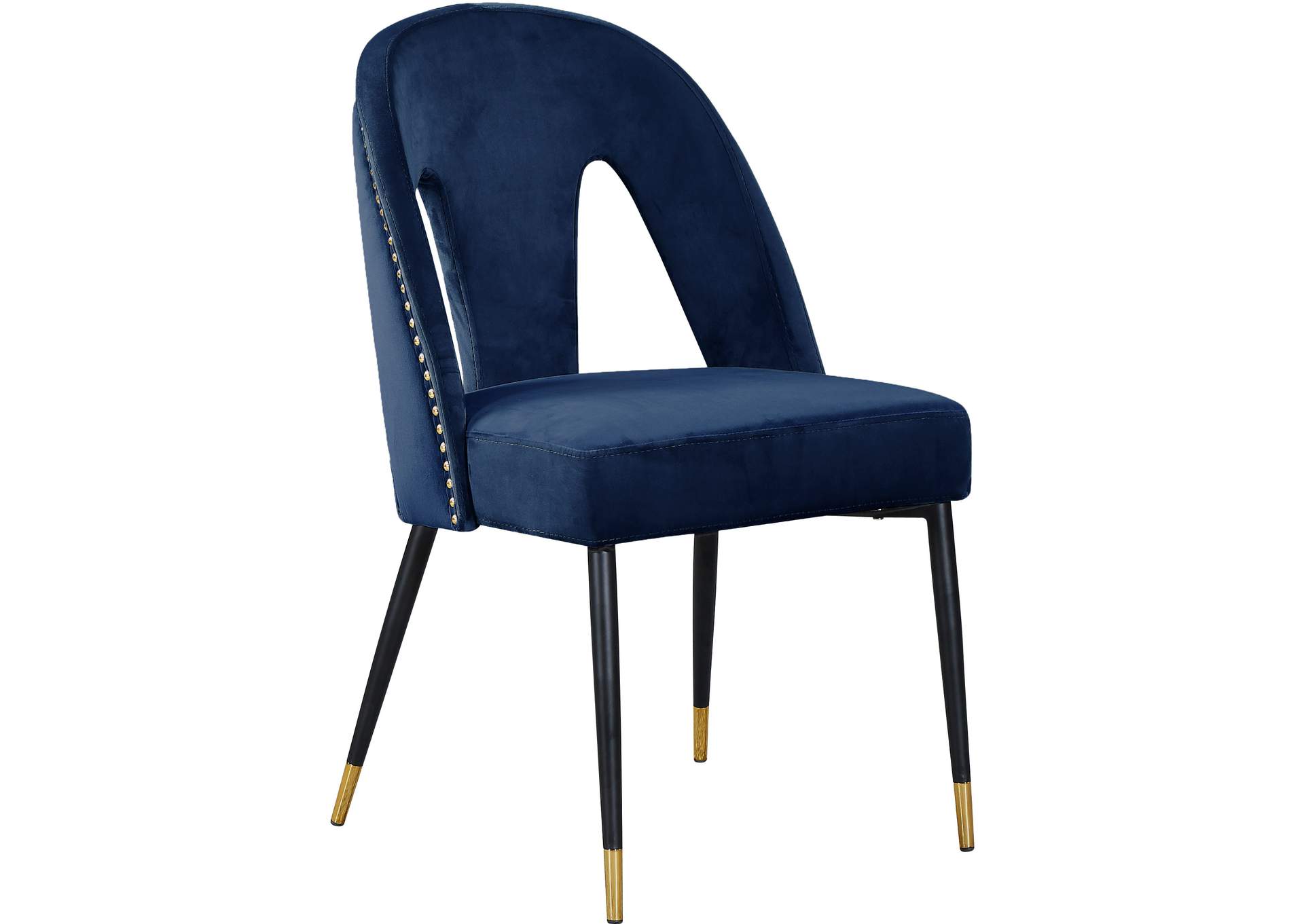 Akoya Navy Velvet Dining Chair Set of 2,Meridian Furniture