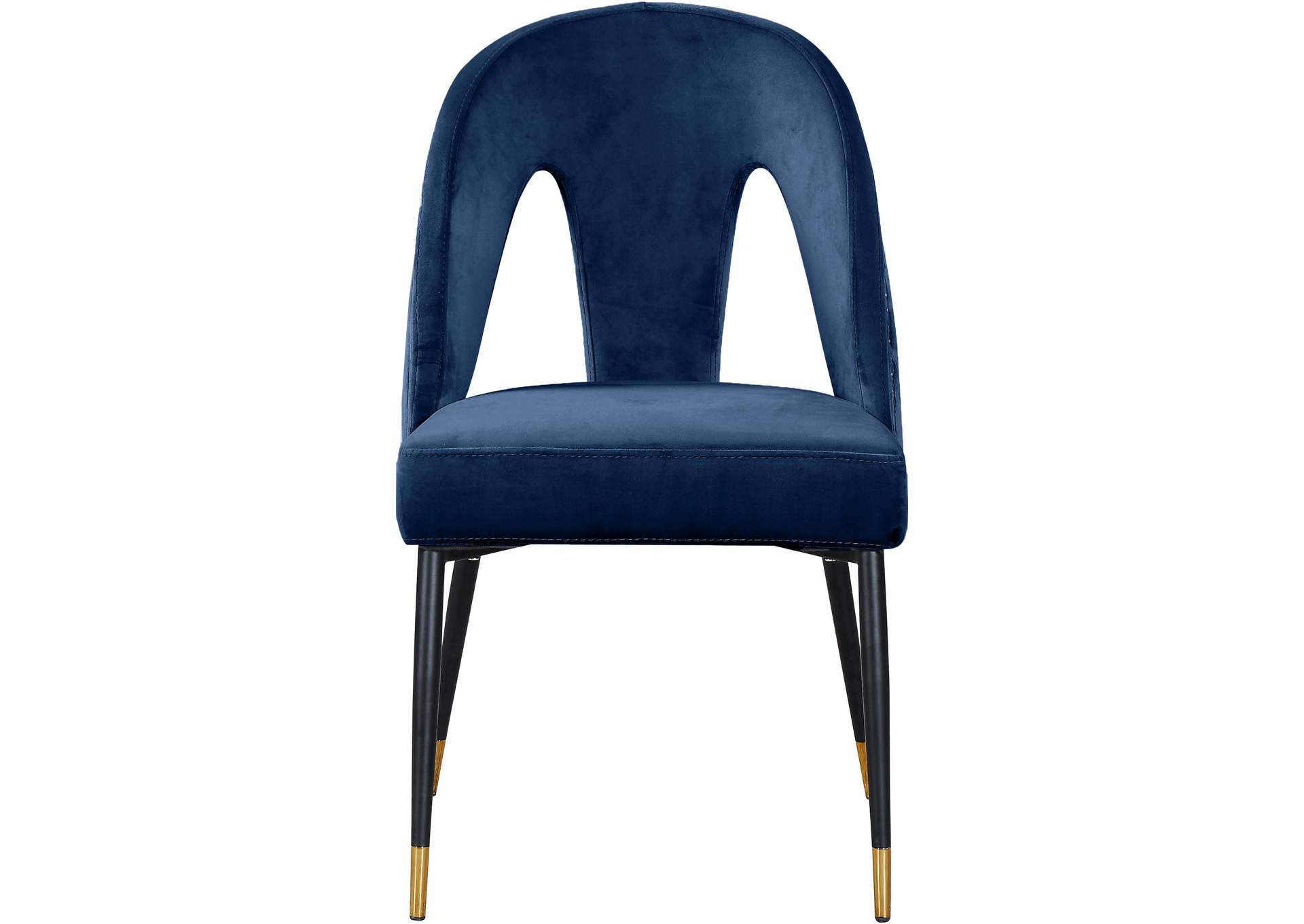 Akoya Navy Velvet Dining Chair Set of 2,Meridian Furniture