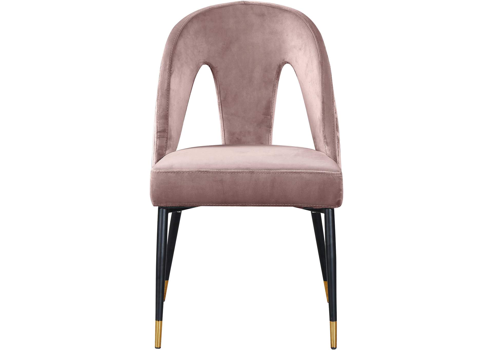 Akoya Pink Velvet Dining Chair Set of 2,Meridian Furniture