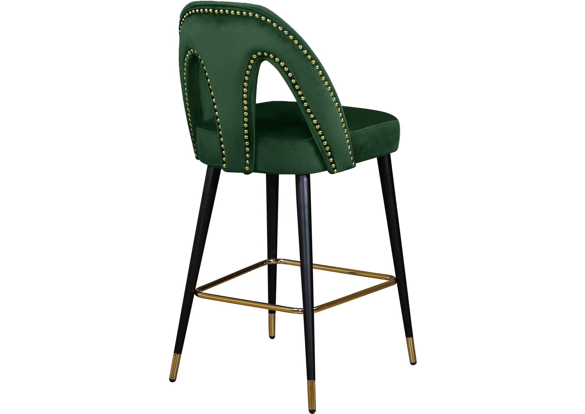 Akoya Green Velvet Stool Set of 2,Meridian Furniture