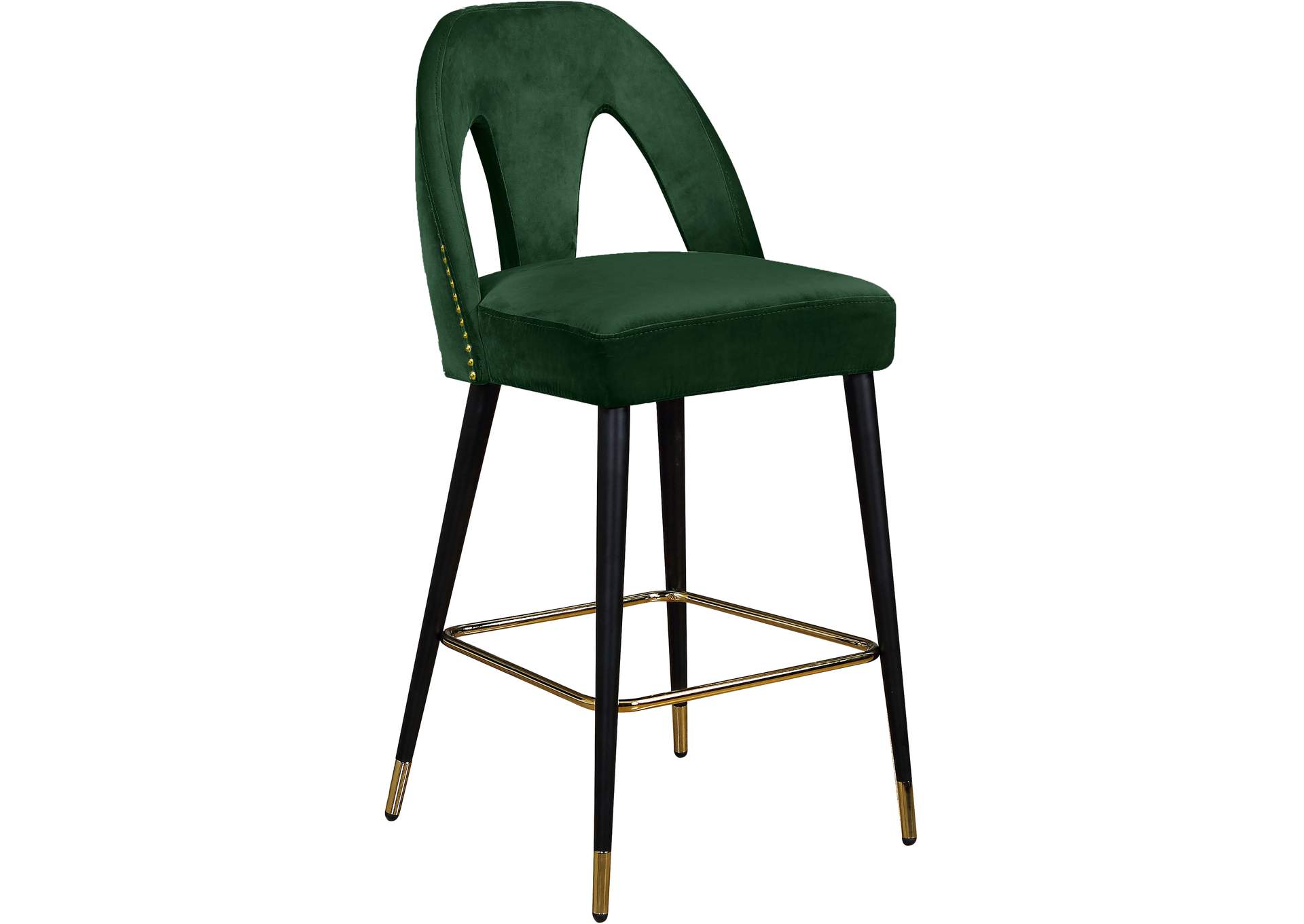 Akoya Green Velvet Stool Set of 2,Meridian Furniture