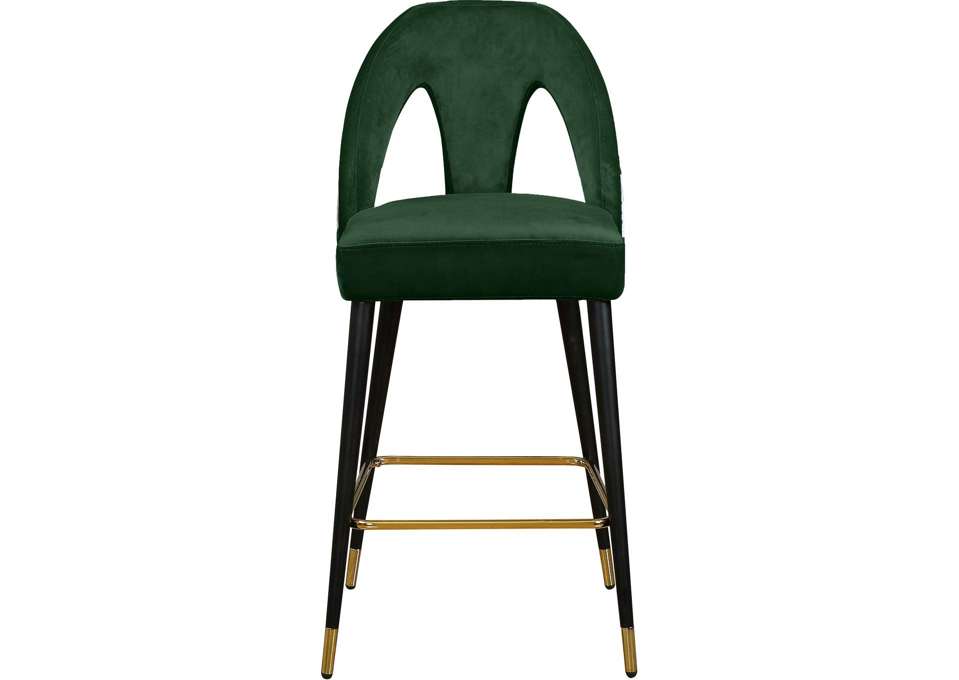 Akoya Green Velvet Stool Set of 2,Meridian Furniture