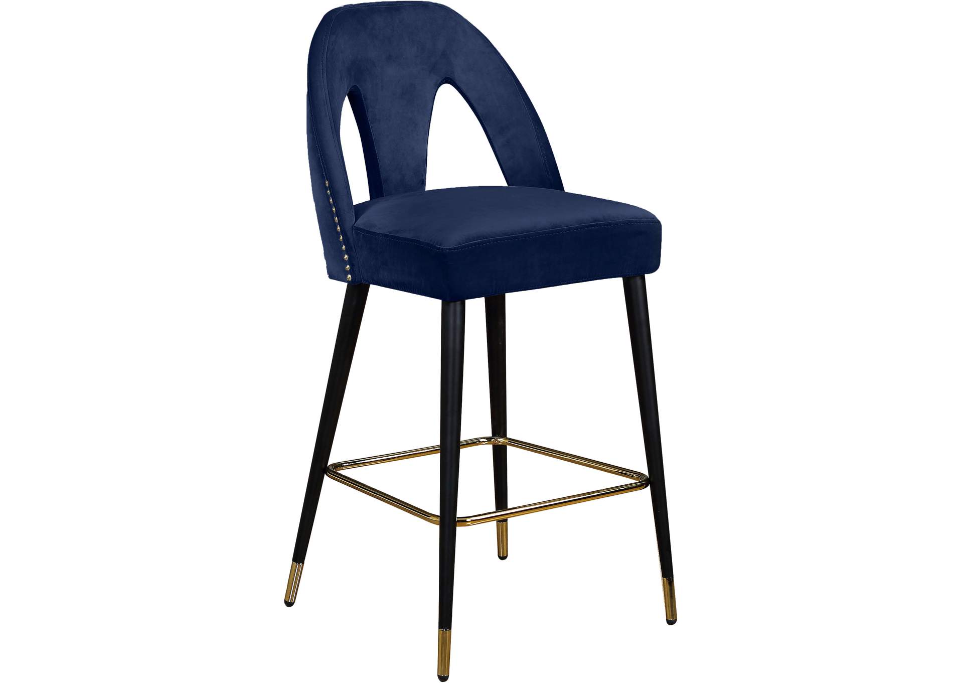 Akoya Navy Velvet Stool Set of 2,Meridian Furniture