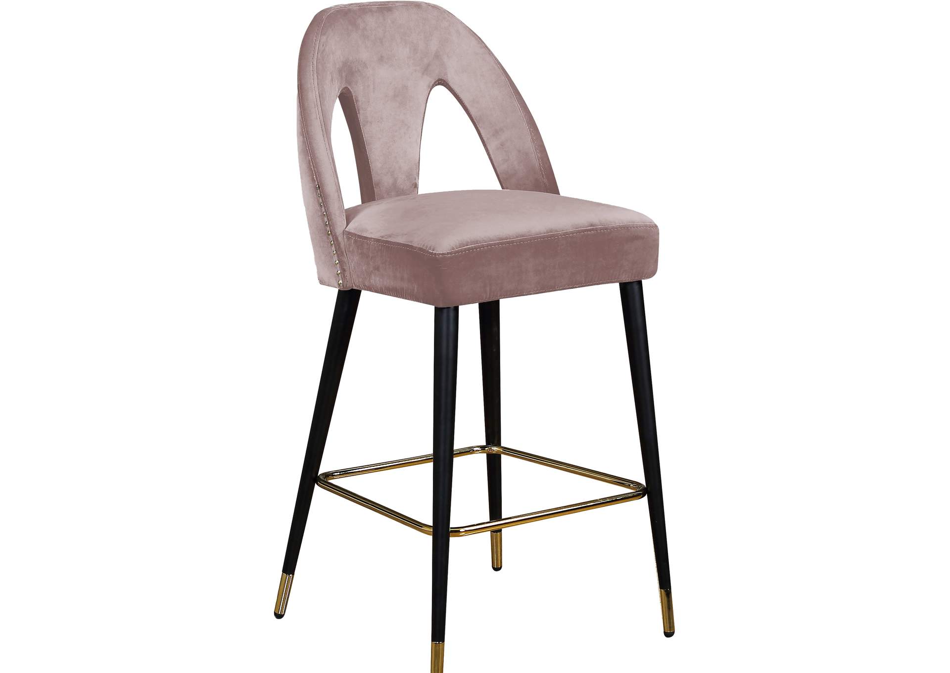 Akoya Pink Velvet Stool Set of 2,Meridian Furniture