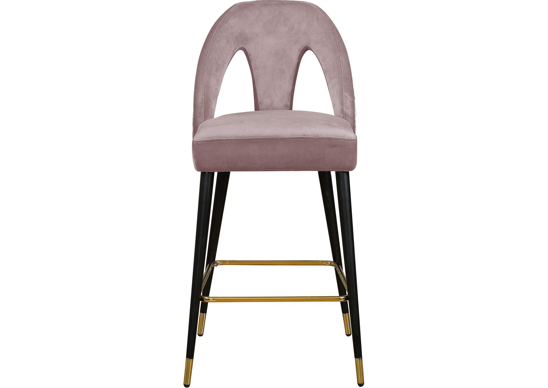 Akoya Pink Velvet Stool Set of 2,Meridian Furniture