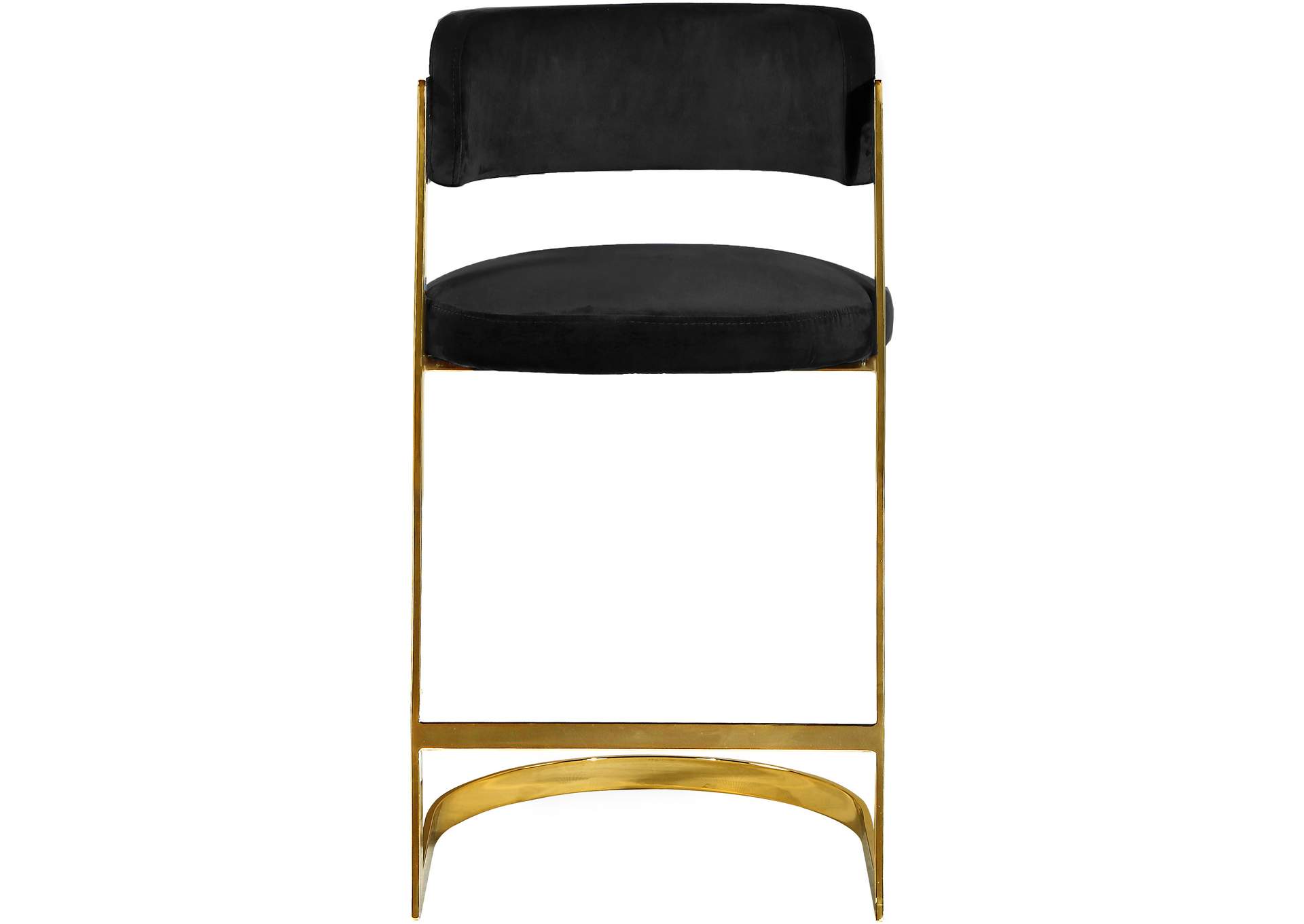 Stephanie Black Velvet Stool Set of 2,Meridian Furniture