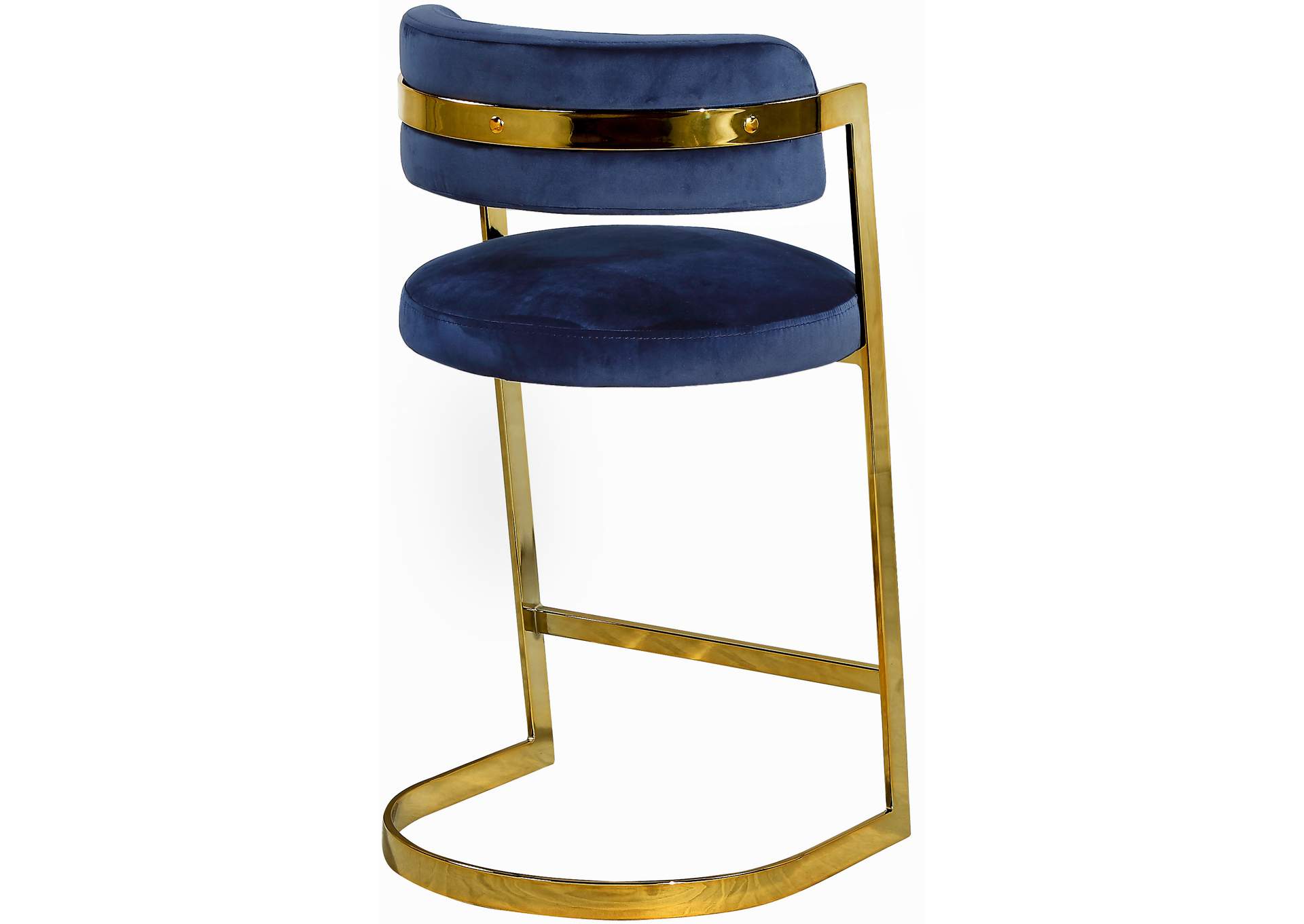 Stephanie Navy Velvet Stool Set of 2,Meridian Furniture