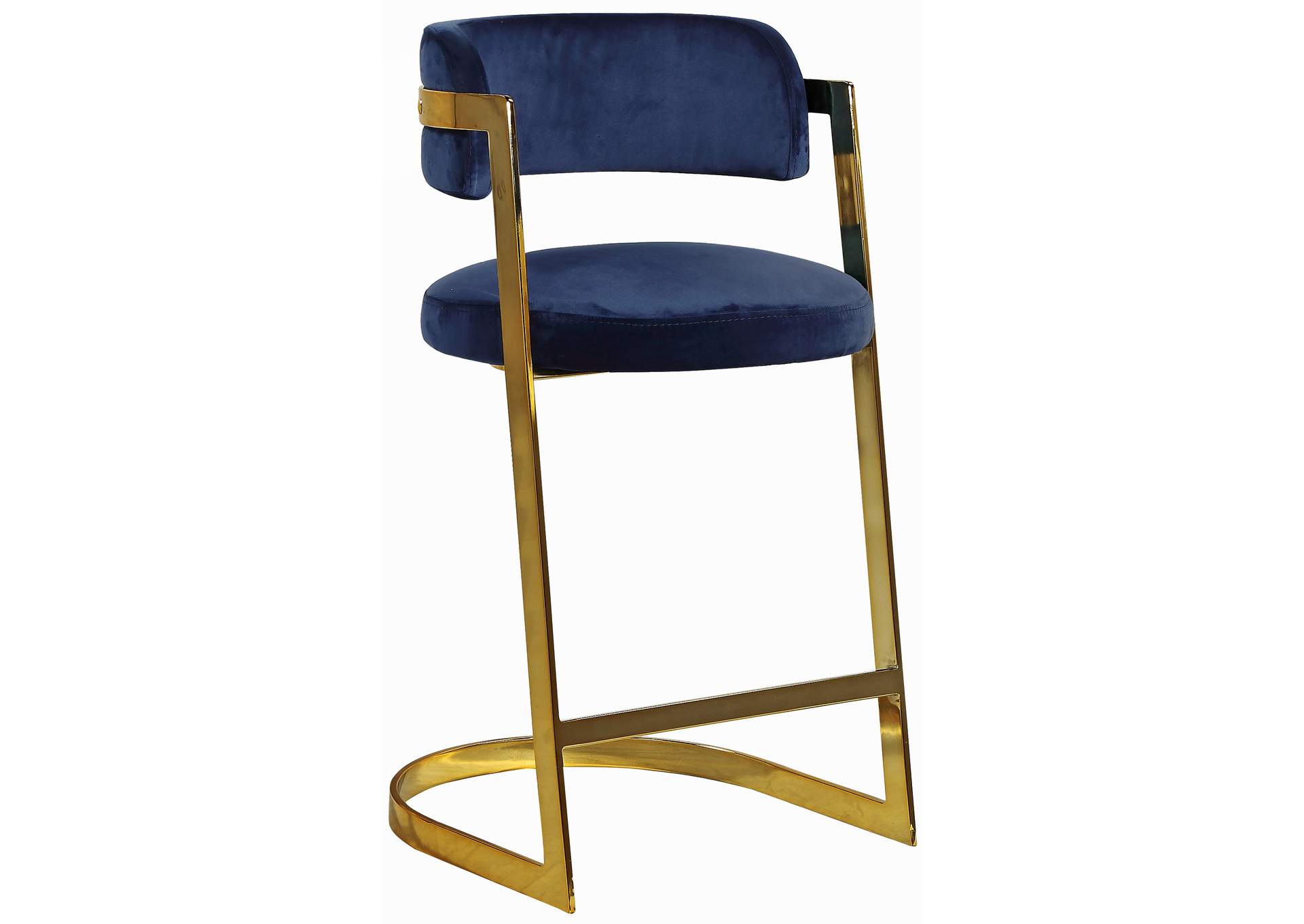 Stephanie Navy Velvet Stool Set of 2,Meridian Furniture