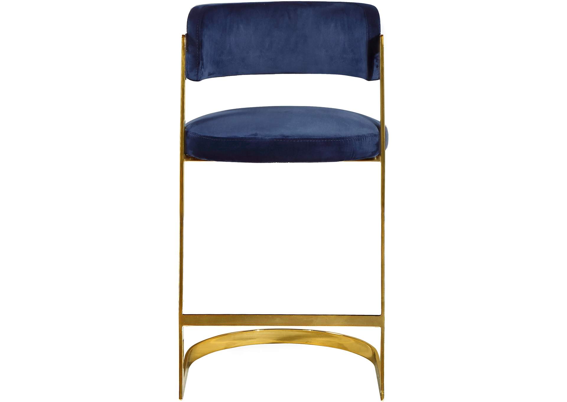 Stephanie Navy Velvet Stool Set of 2,Meridian Furniture