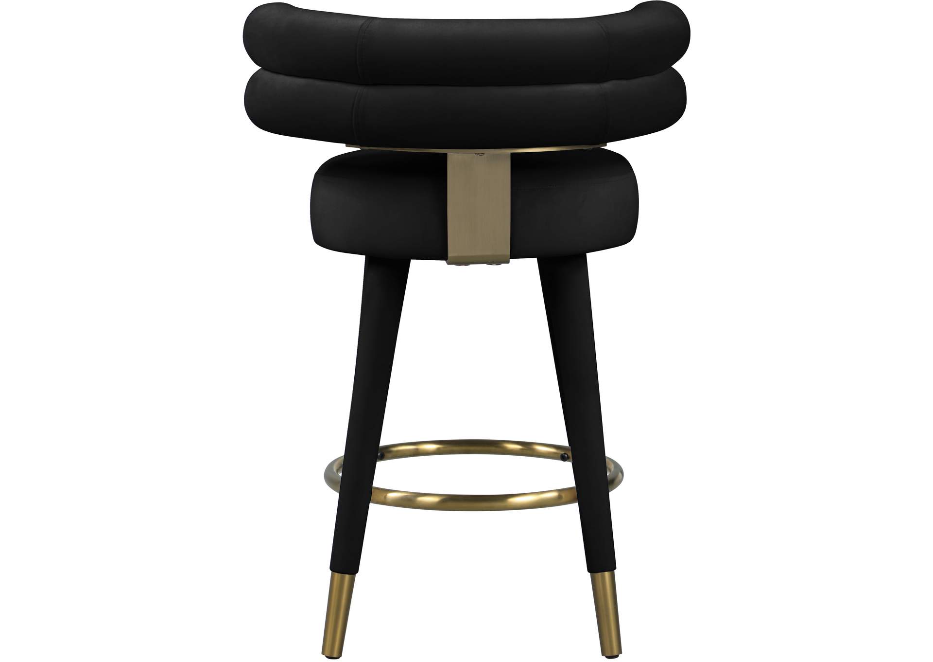 Fitzroy Black Velvet Counter Stool Set of 2,Meridian Furniture