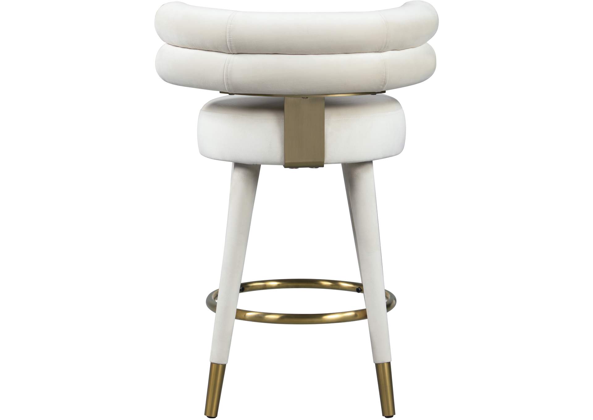 Fitzroy Cream Velvet Counter Stool Set of 2,Meridian Furniture