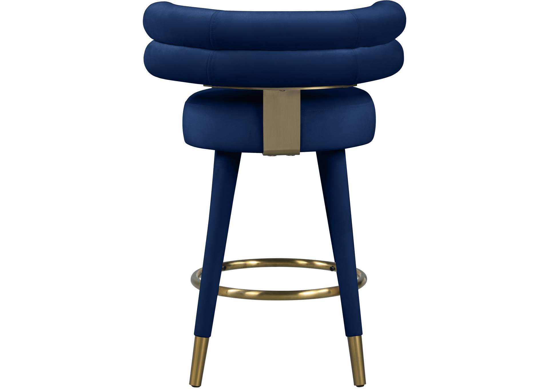 Fitzroy Navy Velvet Counter Stool Set of 2,Meridian Furniture