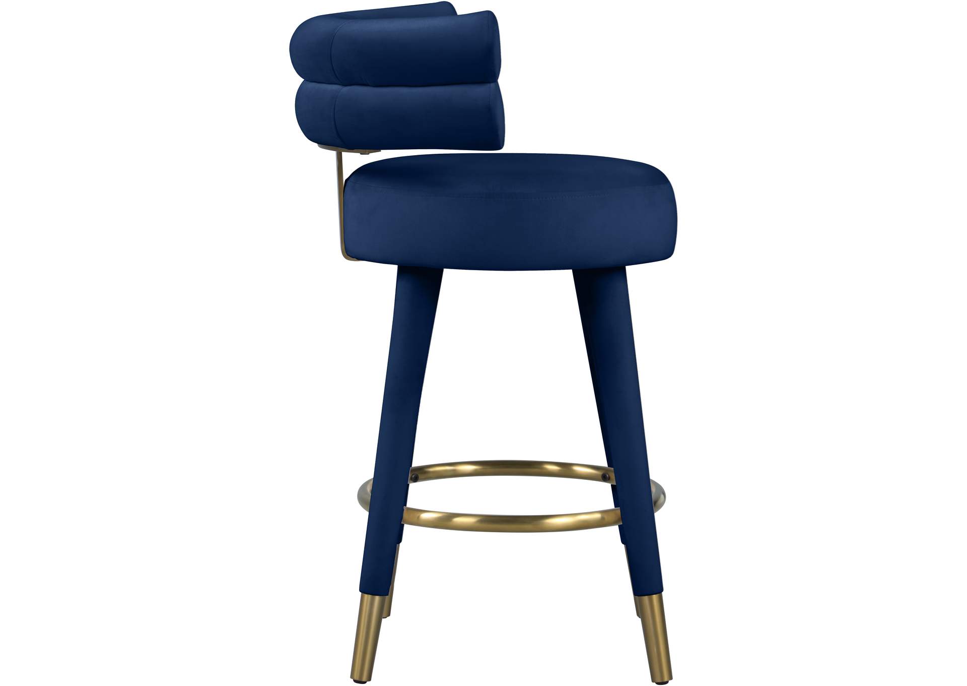 Fitzroy Navy Velvet Counter Stool Set of 2,Meridian Furniture