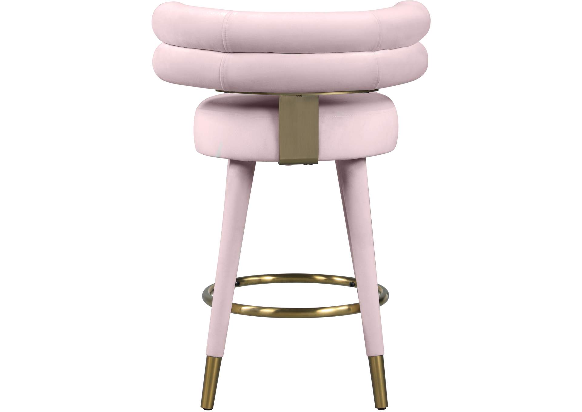 Fitzroy Pink Velvet Counter Stool Set of 2,Meridian Furniture