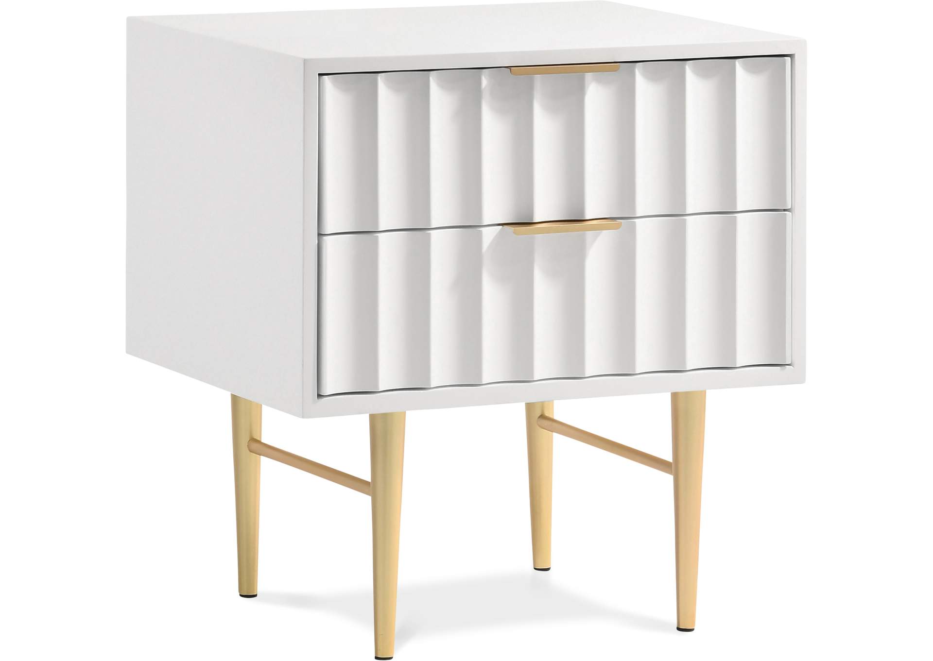 Modernist White Gloss Night Stand,Meridian Furniture