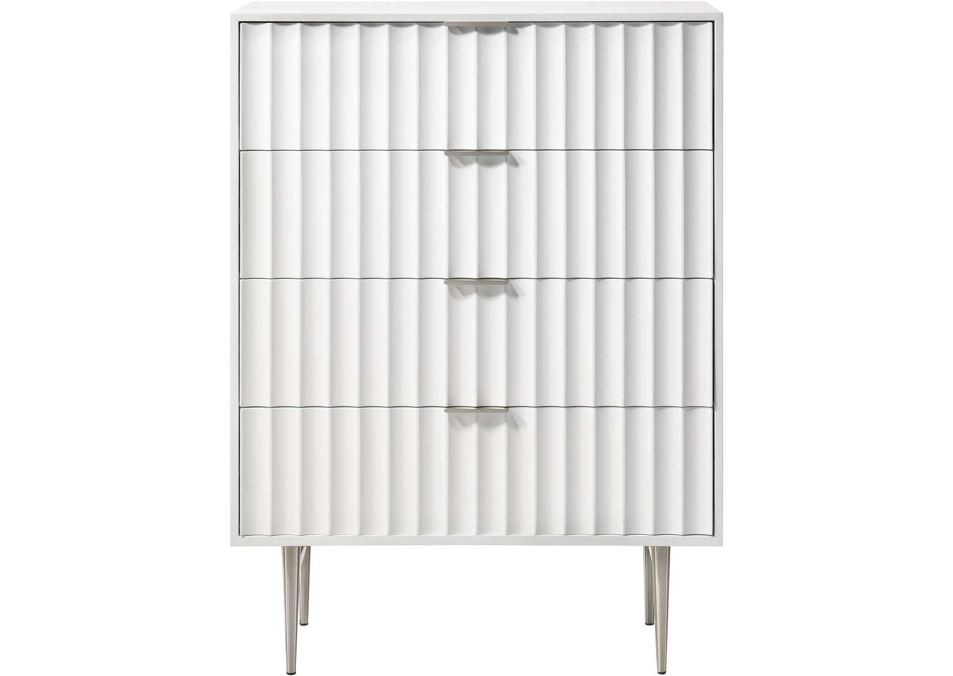Modernist White Gloss Chest,Meridian Furniture