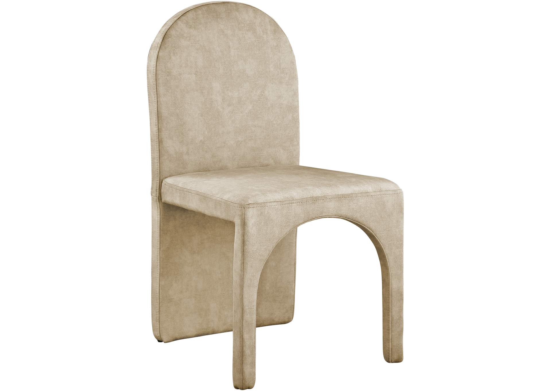 Summer Beige Velvet Dining Side Chair Set of 2,Meridian Furniture