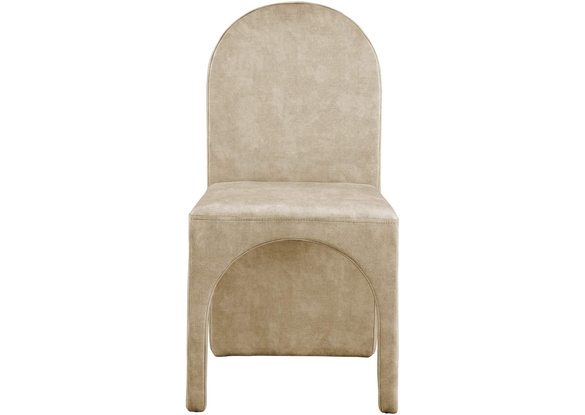 Summer Beige Velvet Dining Side Chair Set of 2,Meridian Furniture